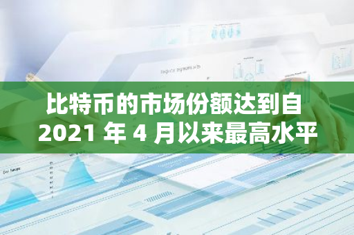 比特幣的市場份額達到自 2021 年 4 月以來最高水平